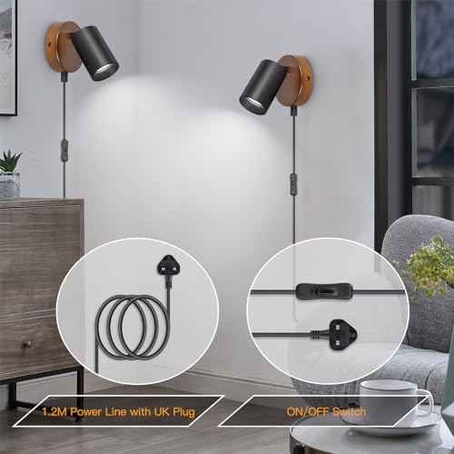 Lámpara de pared con enchufe integrada que evita reformas en el dormitorio 7