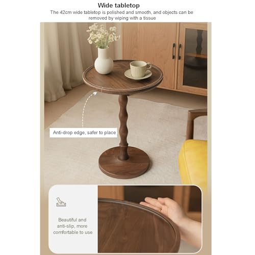 Mesa auxiliar de madera maciza para pisos con poco espacio 4