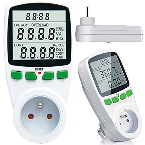 Preisvergleich Produktbild Retoo Strommessgerät mit Überlastsicherung 3600W, Stromzähler für Steckdose, Energiekostenmessgerät, Stromkostenmessgerät, Stromverbrauchszähler, Stromverbrauch-Messgerät, Leistungsmesser, Weiß