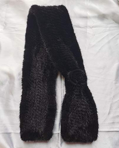 Winter Scarf for Women Genuine Mink Hair Scarves Knitted Neck Warmer Wrap4