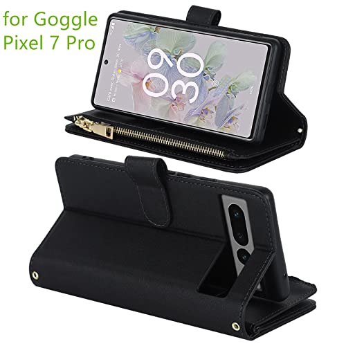 Jaorty Fit for Google Pixel 7 Pro Phone Case Wallet for Women Men with Crossbody Strap Lanyard,Pixel 7 Pro Wallet Case with Card Holer,Zipper Pocket PU Leather Phone Case for Pixel 7 Pro, 6.7