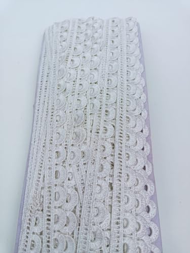 Image of Swag Polyester Lace, Border Lace, Cotton Lace, Gota Patti Lace (9 Meter, White)