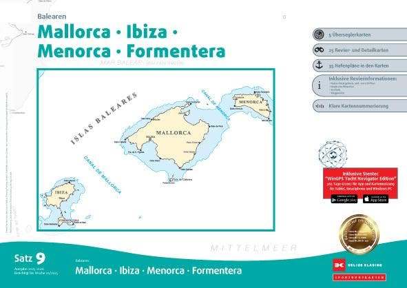 Sportbootkarten Satz 9: Balearen (Ausgabe 2025/2026): Mallorca - Ibiza - Menorca - Formentera