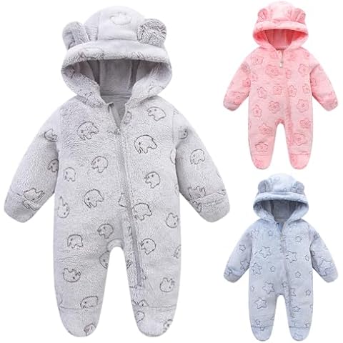 Fnaobai Newborn Winter Snowsuit with Bear Ears Cover