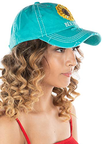 Image of Funky Junque Womens Baseball Cap Distressed Vintage Unconstructed Embroidered Dad Hat