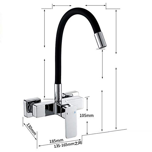 Robinet de cuisine double trou noir mitigeur eau chaude froide - 6