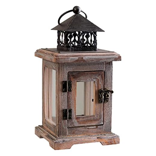 Zerodeko Dekorativt Ljuslyktor Trästearinljus Lyktor Rustik Ljushållare Distressed Te Light Container Tabletop Ornament Wall Hängande Inredning För Mantel Garden Garden