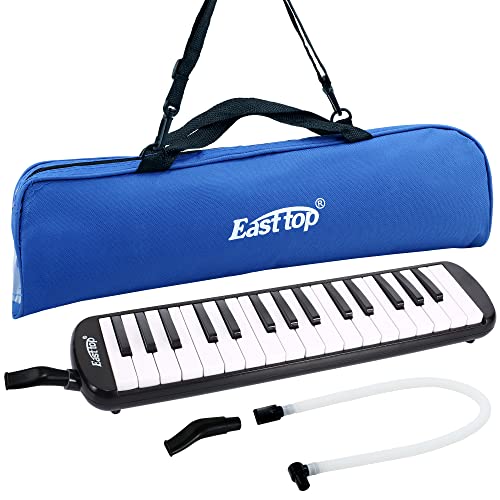 Image of East top 32-Key Melodica, Professional Mouth Melodica Keyboard Organ Instrument for Adults, Students and Kids, As a gift, Set-Black