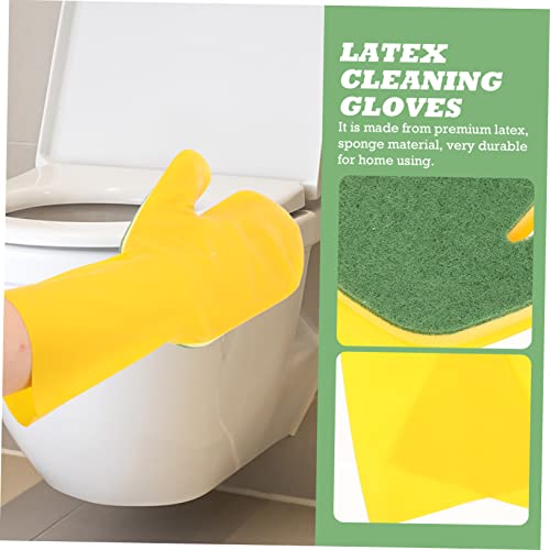 Gogogmee Reusable Household Cleaning Gloves Multi-purpose Kitchen Dishwashing Gloves for Efficient Washing of Plates and Dishes Eco-friendly Latex Material Right Hand Yellow Green - Image 6