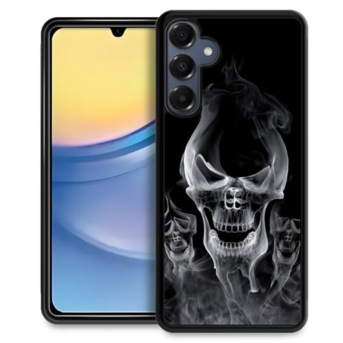 Pinsheng Case Compatible with Samsung Galaxy A16,Smoke Skull Phone Covers for Men/Women,Anti-Skid Soft Silicone Shockproof Protective Case Compatible with Samsung Galaxy A16