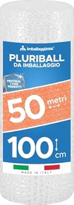 Foto di IMBALLAGGI 2000 - Pluriball Imballaggio, 1Pz 1x50Mt 35gr/mq, Ideale per Spedizione Trasloco e Trasporto - Plastica con Bolle Valida come Protezione Oggetti