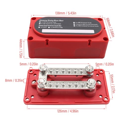 Bloc de distribution d'alimentation 48V 150A barre de bus marine automobile vis