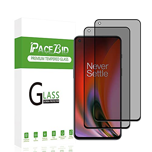 PaceBid [2 pièces] Privacy Protecteur d'Écran Verre Compatible avec OnePlus Nord 2 5G, Dureté 9H Anti Rayures film Trempé, Couverture Complète Protection Écran Anti Espion pour OnePlus Nord 2 5G Cover