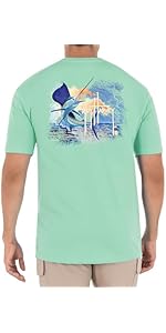 Chemise de pêche homme GUY HARVEY vert écume de mer XXL manches longues