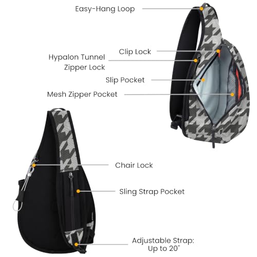 Image of Sherpani Esprit, Anti Theft Sling Bag, Crossbody Backpack (Houndstooth)
