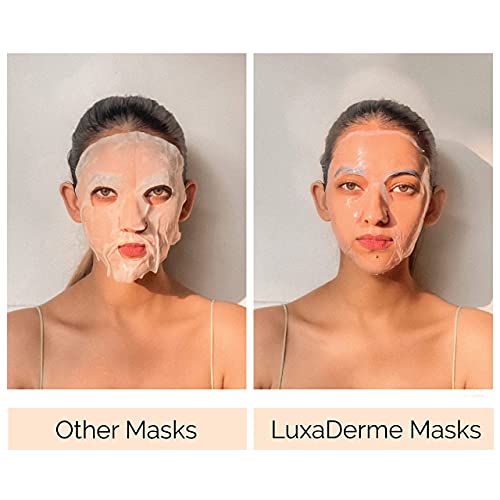 Luxaderme Exfoliate Bio Cellulose Face Sheet Mask With Green Tea & Papaya Serum | Exfoliates Dead Skin Cells, Resurfaces & Moisturizes Skin | All Skin Types. 100% Fermented Coconut Jelly. #TOP6