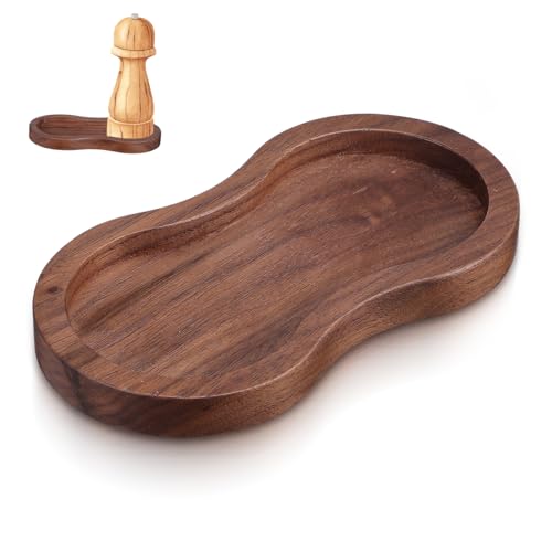 VALICLUD Organisateur Bois Élégant Formes pour Bureau et Cuisine Support pour Bouteilles Huile et Vinaigre Plateau de Rangement Compact et Robuste