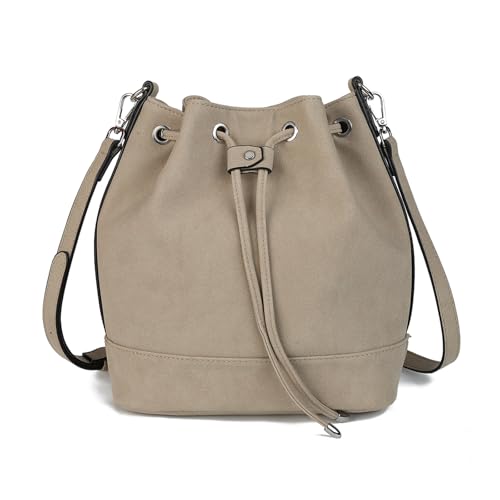AFKOMST Bolso de mano para mujer, bolso de hombro ligero para mujer, grande y suave, con 2 correas para el hombro, camel, medium, Crossbody