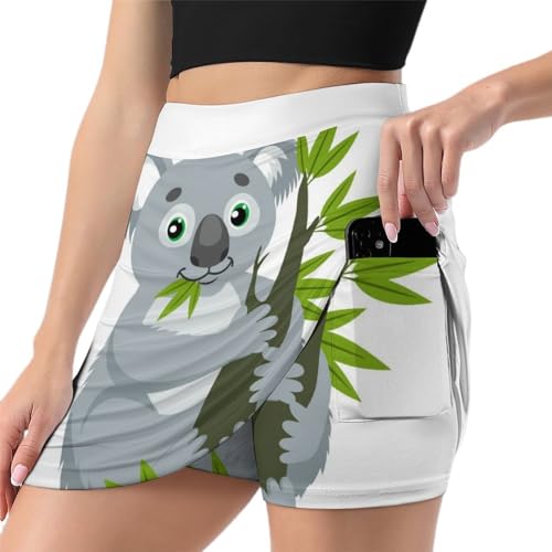 Jupe-short de tennis femme Koala mini jupe de sport et running athlétique avec poche
