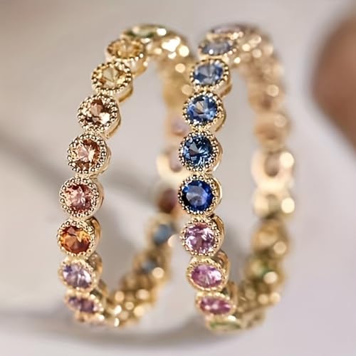 Gold Plated Cubic Zirconia Stylish Exquisite Statement Ring Personalized Accessory Ideal for Women's Daily Casual Wear Party Holiday Anniversary Love Jewelry Gift2