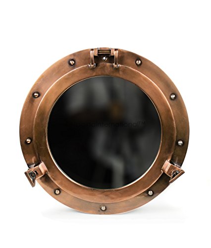 Nagina International Antique Copper Premium Nautical Maritime Ship's Porthole | Authentic Rustic Appeal Porthole Mirrors & Windows - Image 6