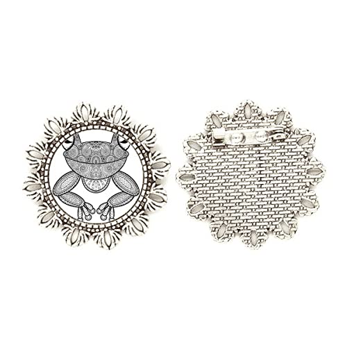 Broche de rana pequeña verde de plata estilo retro y tamaño mediano