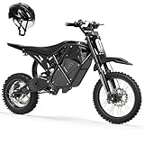 ESKUTE Electric Dirt Bike for Teens Adults, Mid-Drive Motor 3500W Peak, Electric Motorcycle 48V23Ah Battery, Hydraulic Brake，53Mile,38mph, Hydraulic Nitrogen Shock Absorbers, Black with Helmet