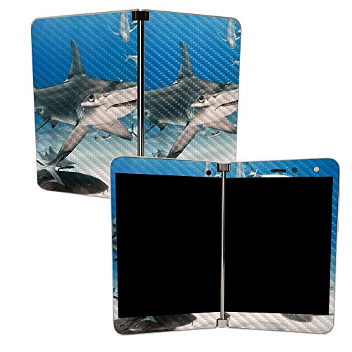 Image of MightySkins Carbon Fiber Skin for Microsoft Surface Duo - Hammerhead | Protective, Durable Textured Carbon Fiber Finish | Easy to Apply, Remove, and Change Styles | Made in The USA