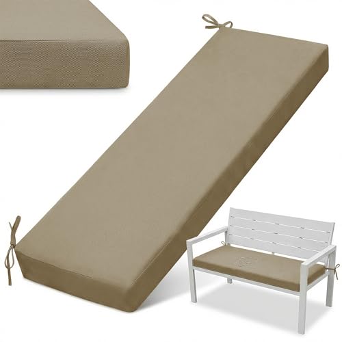 Funda impermeable para banco exterior transpirable con lazos caqui 2