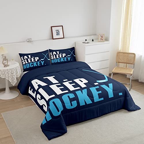 Image of Feelyou Ice Hockey Bedding Set King Size 3Pcs for Boys Girls Women Men