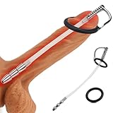 Edelstahl Penis Plug Harnröhren Dilatatoren Männer Mit Eichelring Penisringe Urethral Sounding Katheter Harnröhre Mann Dilator Harnröhre Edelstahl Expansion Stimulation Masturbieren für Männer (A)