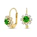 Bling Jewelry Simulated Emerald Crystal Flower Drop Earrings Gold Filled
