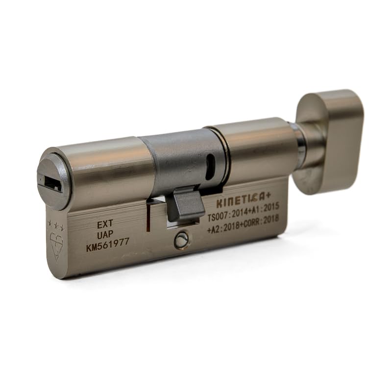 UAP Kinetica+ K4 3* Kitemarked Horizontal Euro Key & Turn Cylinder Door Lock, Advanced Home Security & Safety, Bio Key, 6-Pin