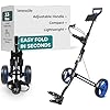 SereneLife Golf Push Pull Cart Lightweight, Foldable, Bag Holder with Adjustable Handle, Caddy Accessories, Compact Folding Golf Trolley for Travel