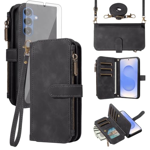 Porte-cartes Samsung S25 5G Asuwish avec protection écran verre trempé