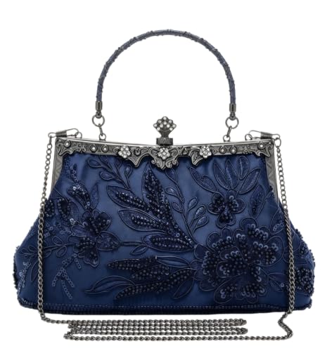 Image of 1920s Clutch Purses for Women, Embroidery Sequin Rhinestone Evening Bag