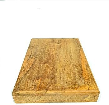 Image of Natural Wood Mango Wood Pidha /Wooden Stool /Puja Chowki /Puja Asana /Puja Bajot, (38X18X8 CM) (15X7X3 INCH)