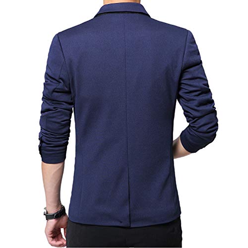 Jaqueta Blazer Masculina com Um Botão de Ajuste Slim Geek Lighting, A-navy, X-Small