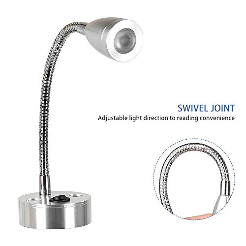 Luz de lectura LED 12V Riloer con interruptor y luz cálida para interior de caravanas 4