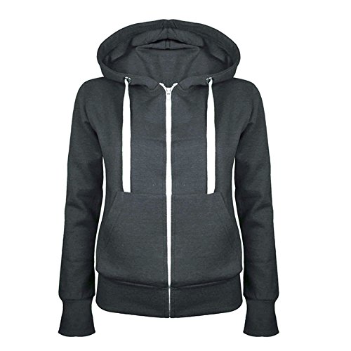 Sweatshirt femme zippé gris anthracite idéal pour vos sorties décontractées