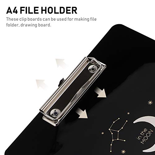 STOBOK 2Pcs Documento Arquivo de Pasta Clipe Em Forma de Lua A4 Prancheta Escrita Do Negócio de Pape