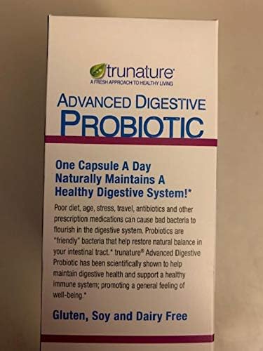 Trunature Digestive Probiotic Capsules, 100 Count ( 2 Pack )