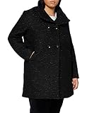 Mantel ONLY Carmakoma Damen CARNEWSOPHIA Wool Coat OTW Wollmantel, Black/Detail:Melange, M-46/48