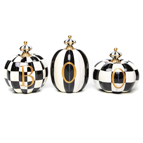 MACKENZIE-CHILDS “Boo” Resin Pumpkin Decor Set, Halloween Decor for Home