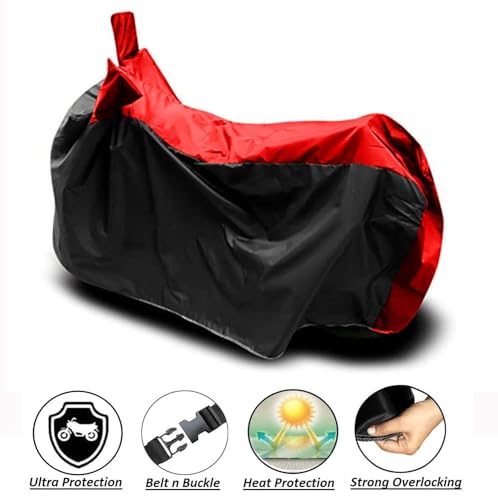 Image of TVS Raider 125 New BS6 Bike Cover with Water-Resistant and Dust-Proof Premium Polyester Fabric (RED Stripe)