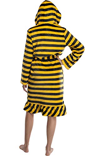 Harry Potter Juniors' Striped Hooded Plush Fleece Robe - All 4 Houses Gryffindor, Hufflepuff, Slytherin, Ravenclaw3