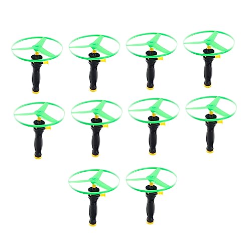 LIOOBO 10pcs Boys and Girls Flying Disc Saucer Toy Pull String Game for Play Mini Airplane Toys for Boys Girls Learning Gravity and Motor Skills Random