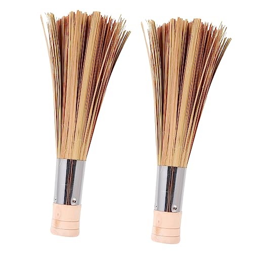 WOFASHPURET 2Pcs Cleaning Brush Wok Scrubber Tools for Pots and Pans Non Damaging Surface Cleaning Gadgets with Non Slip Handle