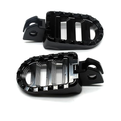 Image of MZS Motorcycle Rider Foot Pegs Floorboards for Vulcan 650 S EN650 2016-2025, Front Wide Footpegs MX Serrated Pedal Rest CNC Black