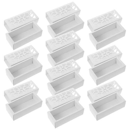 KJHBV 10 Cajas de Embalaje para Macarrones con Ventana Transparente de Papel Blanco para Postres y Dulces, Paquete Práctico para Obsequio y Presentación